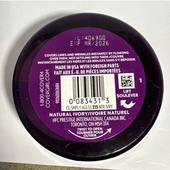 Covergirl + Olay Simply Ageless Foundation 215 Natural Ivory SPF 28 12g - Picture 3 of 4